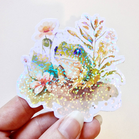 Stickers holographique Grenouille