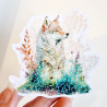 Stickers holographique loup