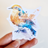 Stickers holographique oiseau jaune