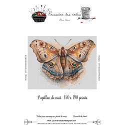 Grille point de croix :  Papillon de nuit PDF