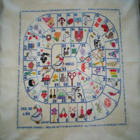 Grille point de croix : jeu de l'oie