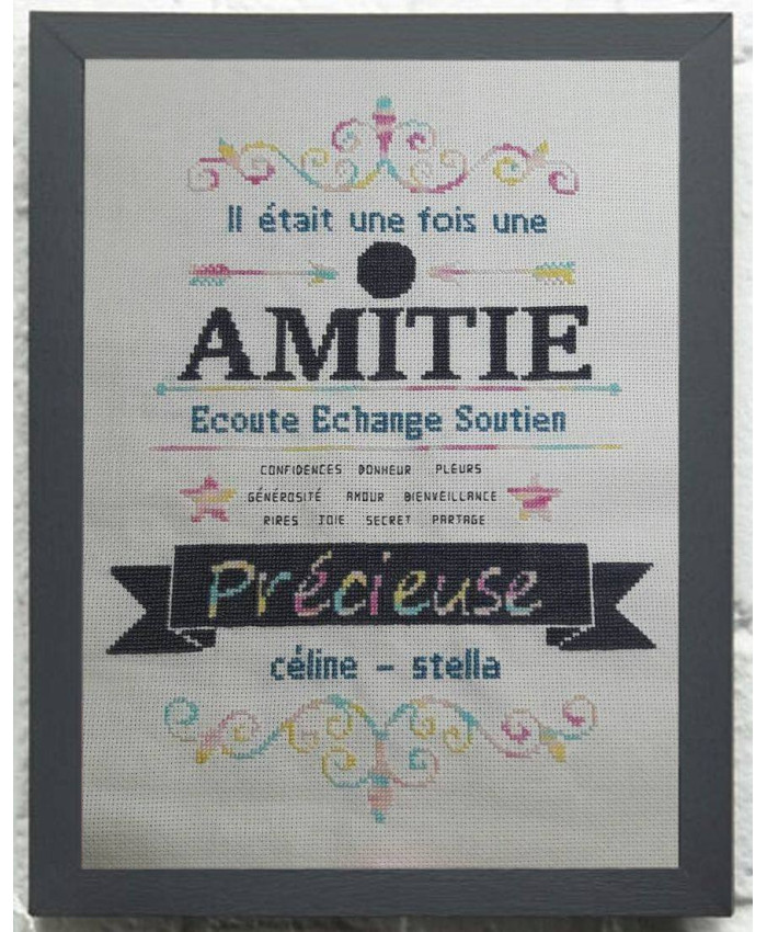 Grille point de croix : Amitié précieuse