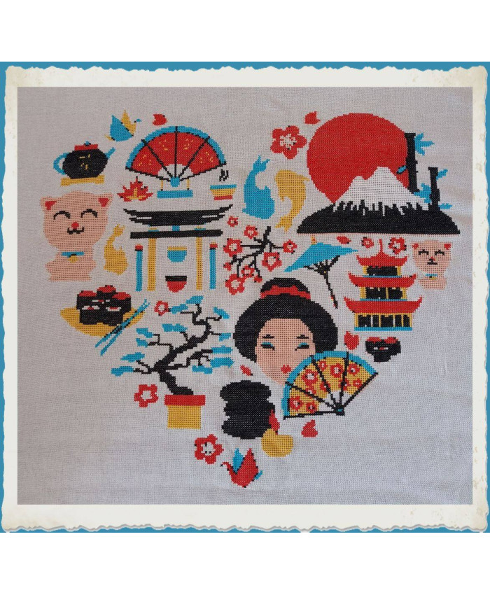 Grille point de croix : Asie