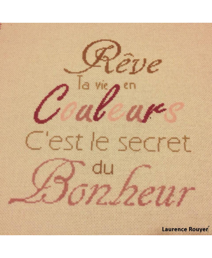 Grille point de croix : Rêve ta vie en couleurs