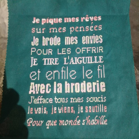 Grille point de croix :  poème d'une brodeuse