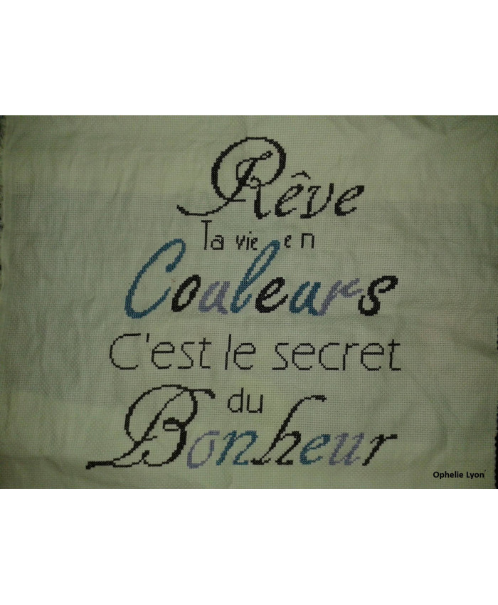 Grille point de croix : Rêve ta vie en couleurs PDF