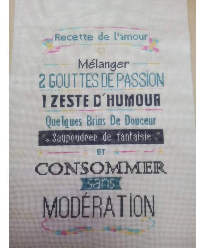 Grille point de croix : Recette de l'amour PDF