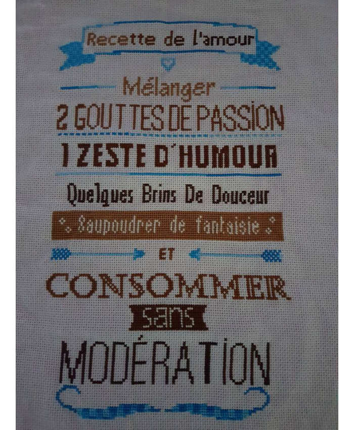 Grille point de croix : Recette de l'amour PDF