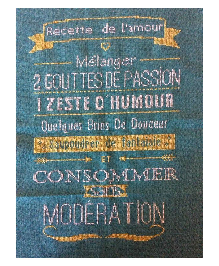 Grille point de croix : Recette de l'amour PDF