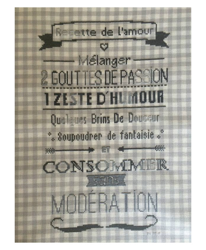 Grille point de croix : Recette de l'amour PDF