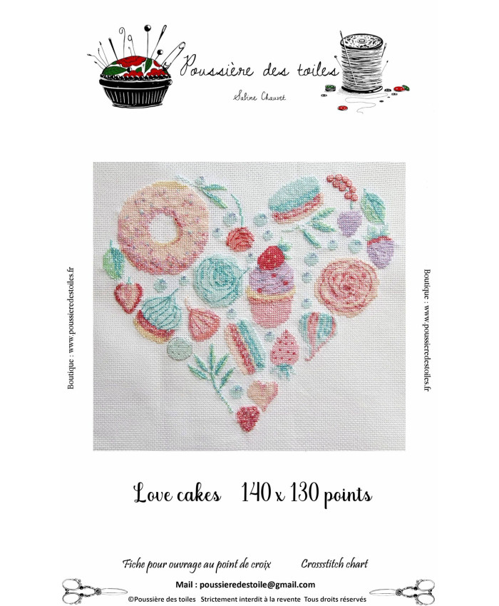 Grille point de croix : Love cakes PDF