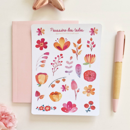 Feuille d’autocollants, Stickers pour Bullet Journal