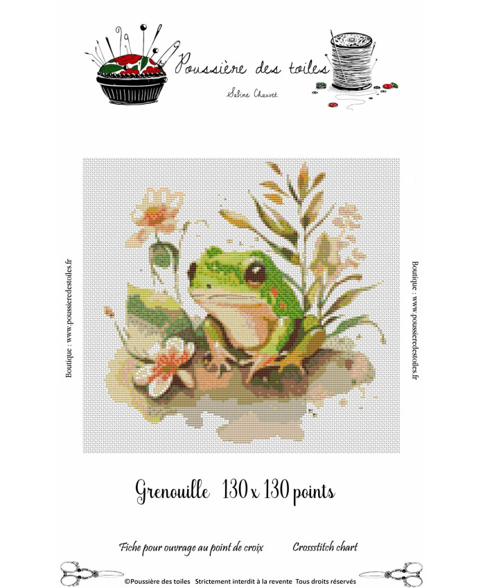 Grille point de croix : Grenouille