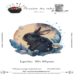 Grille point de croix : Lapin lune PDF