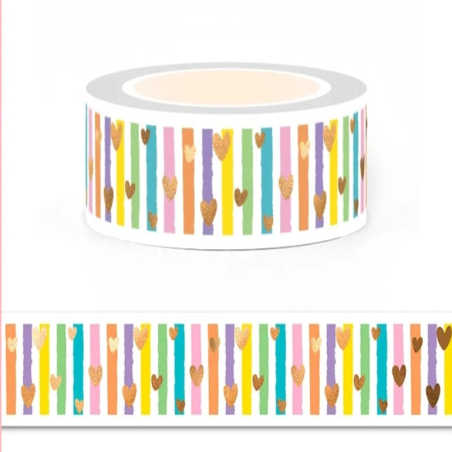 Masking tape 10m autocollants diamond painting bullet journal coeurs