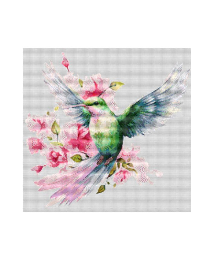 Grille point de croix : Colibri Papier