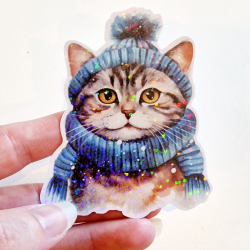 Stickers holographique Mr Cat