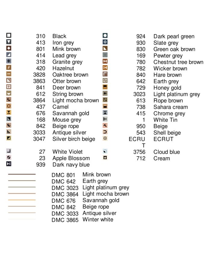 Grille point de croix : Biche aquarelle PDF