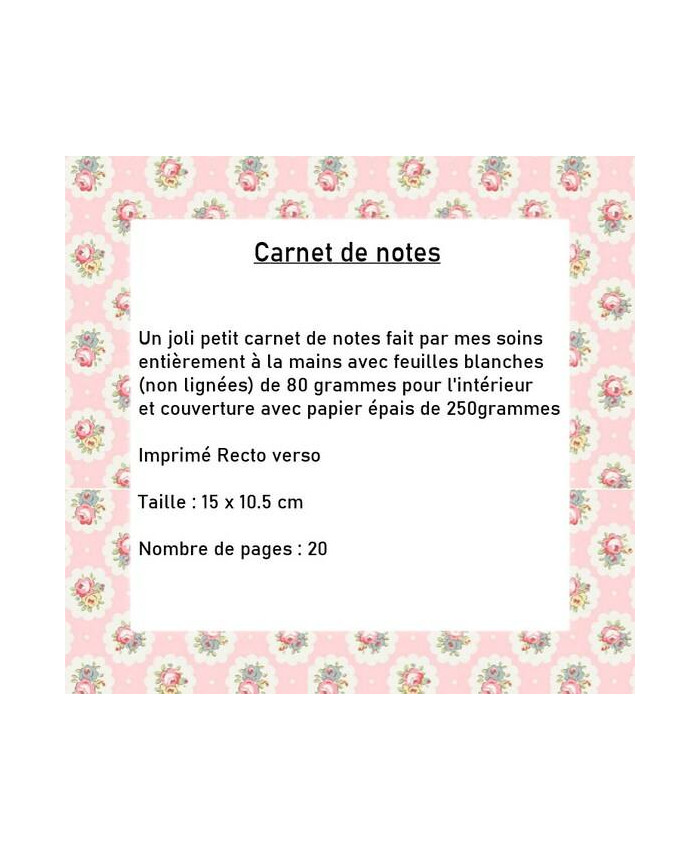 Carnet de notes, organisation, petit carnet Fleurs bleues