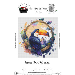 Grille point de croix : Toucan PDF gratuit
