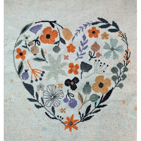 Grille point de croix : Coeur fleuri PDF