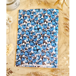 Carnet de notes, organisation, petit carnet Fleurs bleues