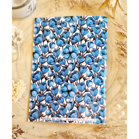 Carnet de notes, organisation, petit carnet Fleurs bleues