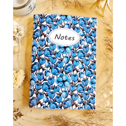 Carnet de notes, organisation, petit carnet Fleurs bleues