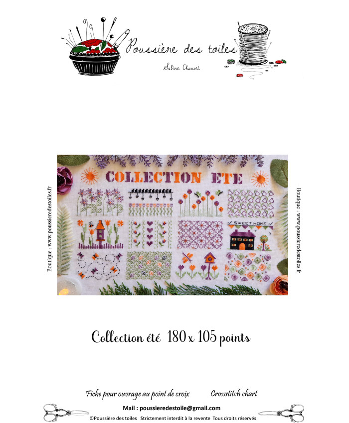 Grille point de croix : Collection été papier