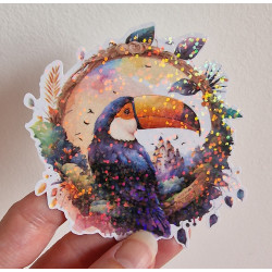 Stickers holographique Toucan