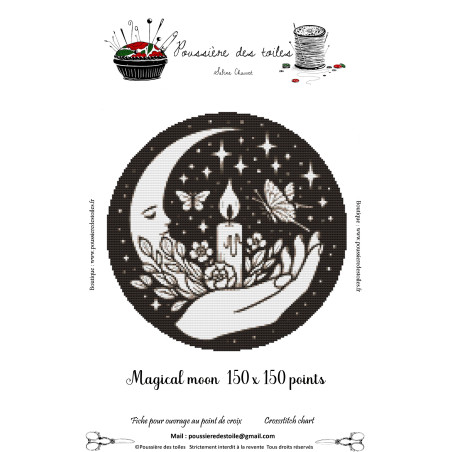 Grille point de croix : Magical moon Papier