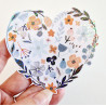 Stickers holographique Coeur fleuri