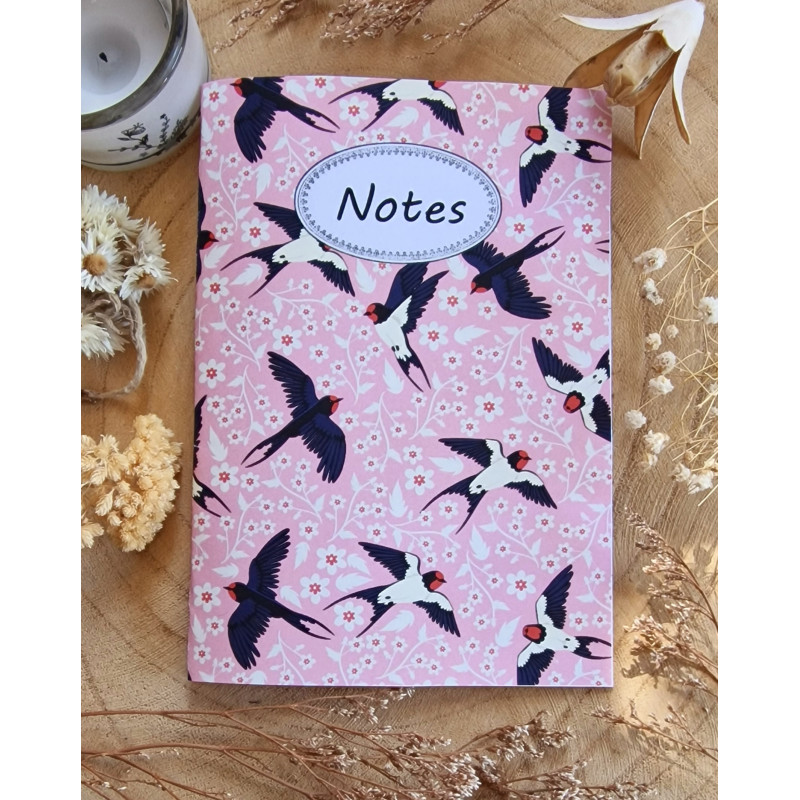 Carnet de notes, organisation, petit carnet Hirondelle