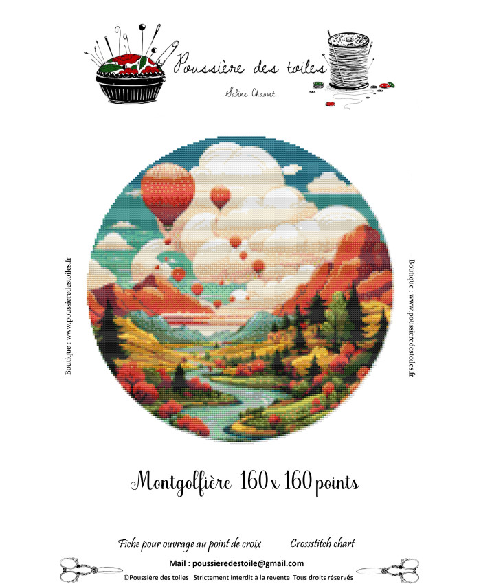 Grille point de croix : Montgolfière PDF