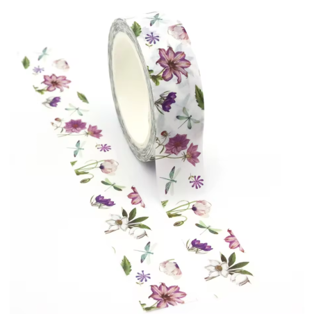 Masking tape 10m autocollants diamond painting bullet journal fleurs