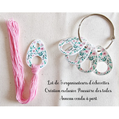 Lot de 5 organisateurs d'échevettes fleurs