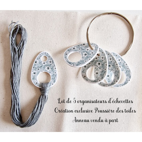 Lot de 5 organisateurs d'échevettes Fleurs