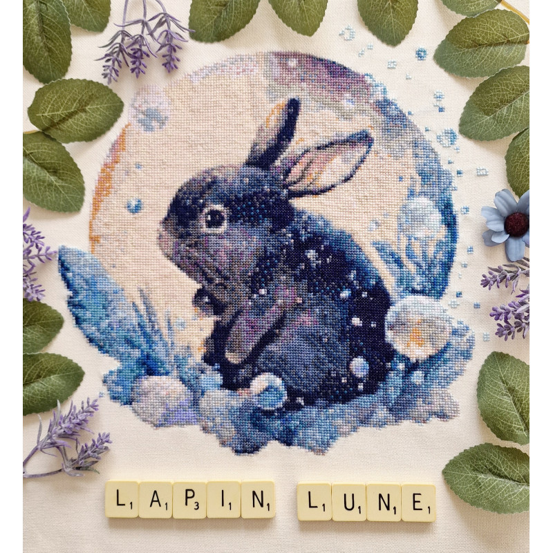 Grille point de croix : Lapin lune PDF