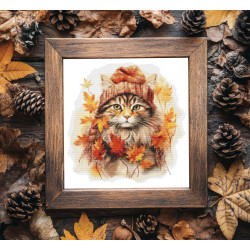 Grille point de croix : Mr Cat automne Papier