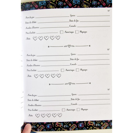 Carnet de suivi Mes jeux vidéos néon