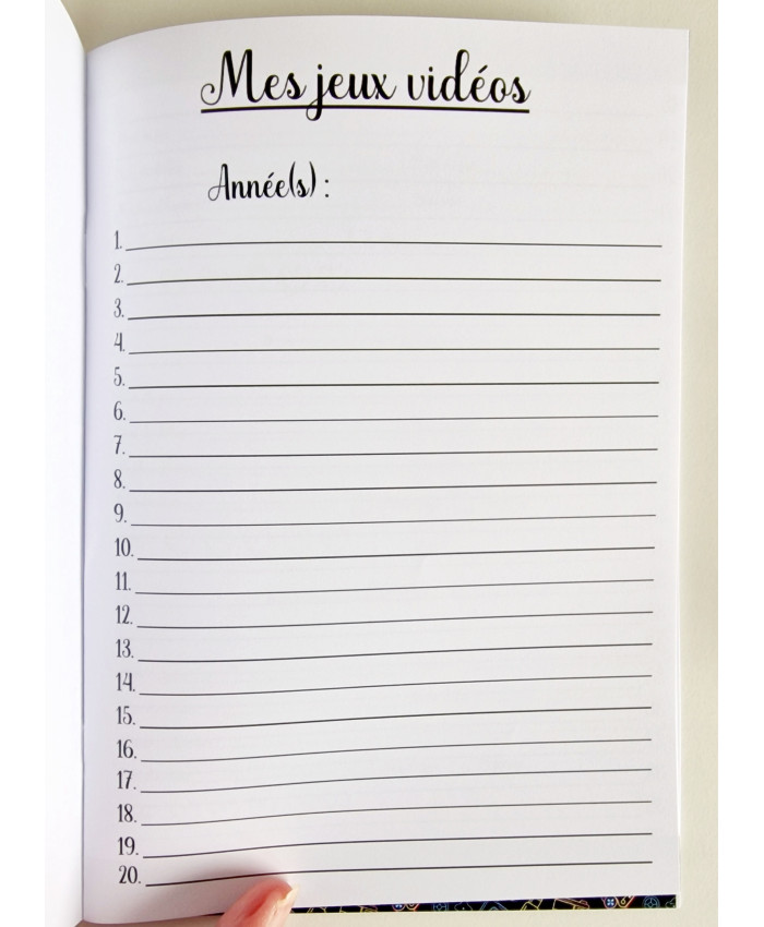 Carnet de suivi Mes jeux vidéos bleu