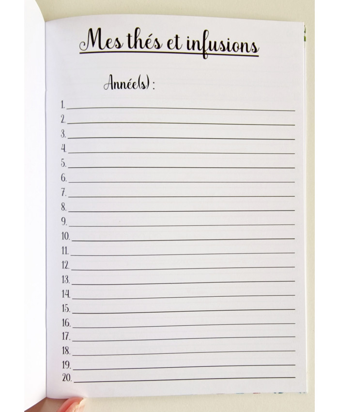 Carnet de suivi Mes thés et infusions tasses