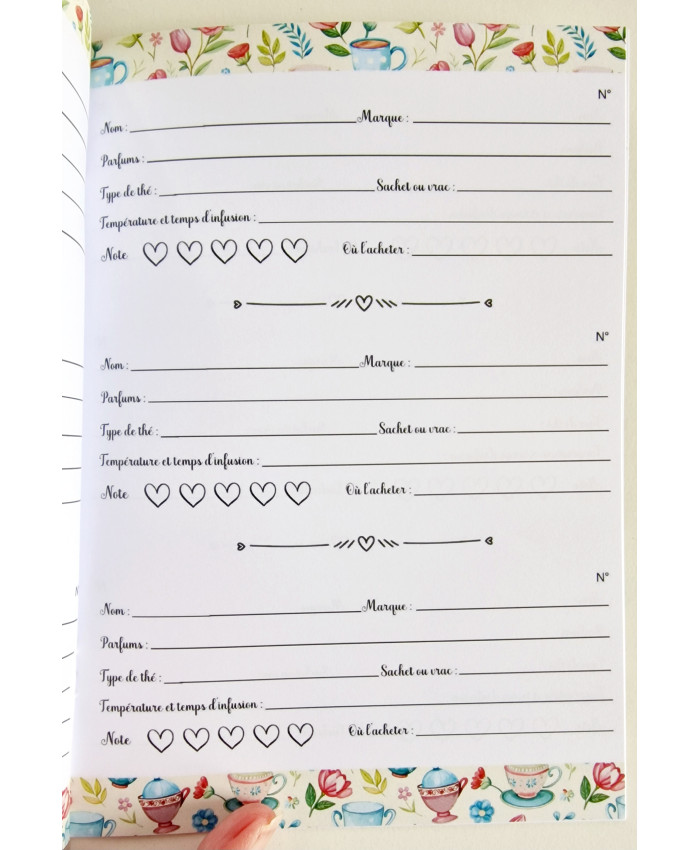 Carnet de suivi Mes thés et infusions tasses