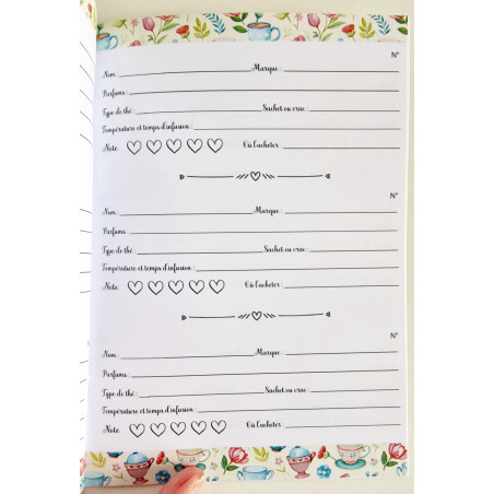 Carnet de suivi Mes thés et infusions tasses