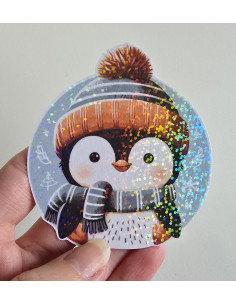 Stickers holographique Pingouin