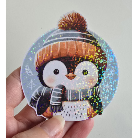 Stickers holographique Pingouin