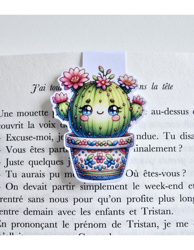 Marque page magnétique cactus