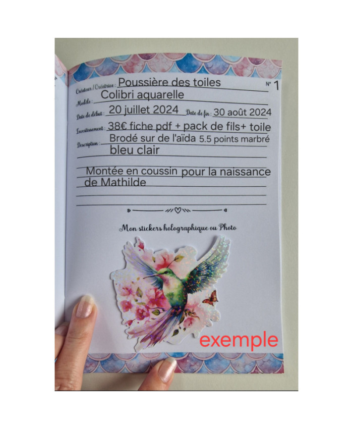 Carnet de suivi Mes broderies