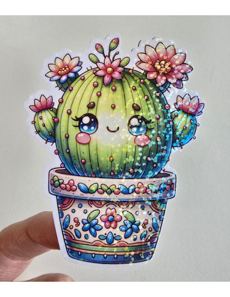 Stickers holographique Cactus