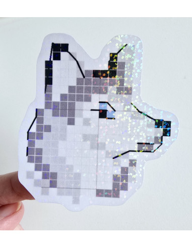 Stickers holographique  Loup